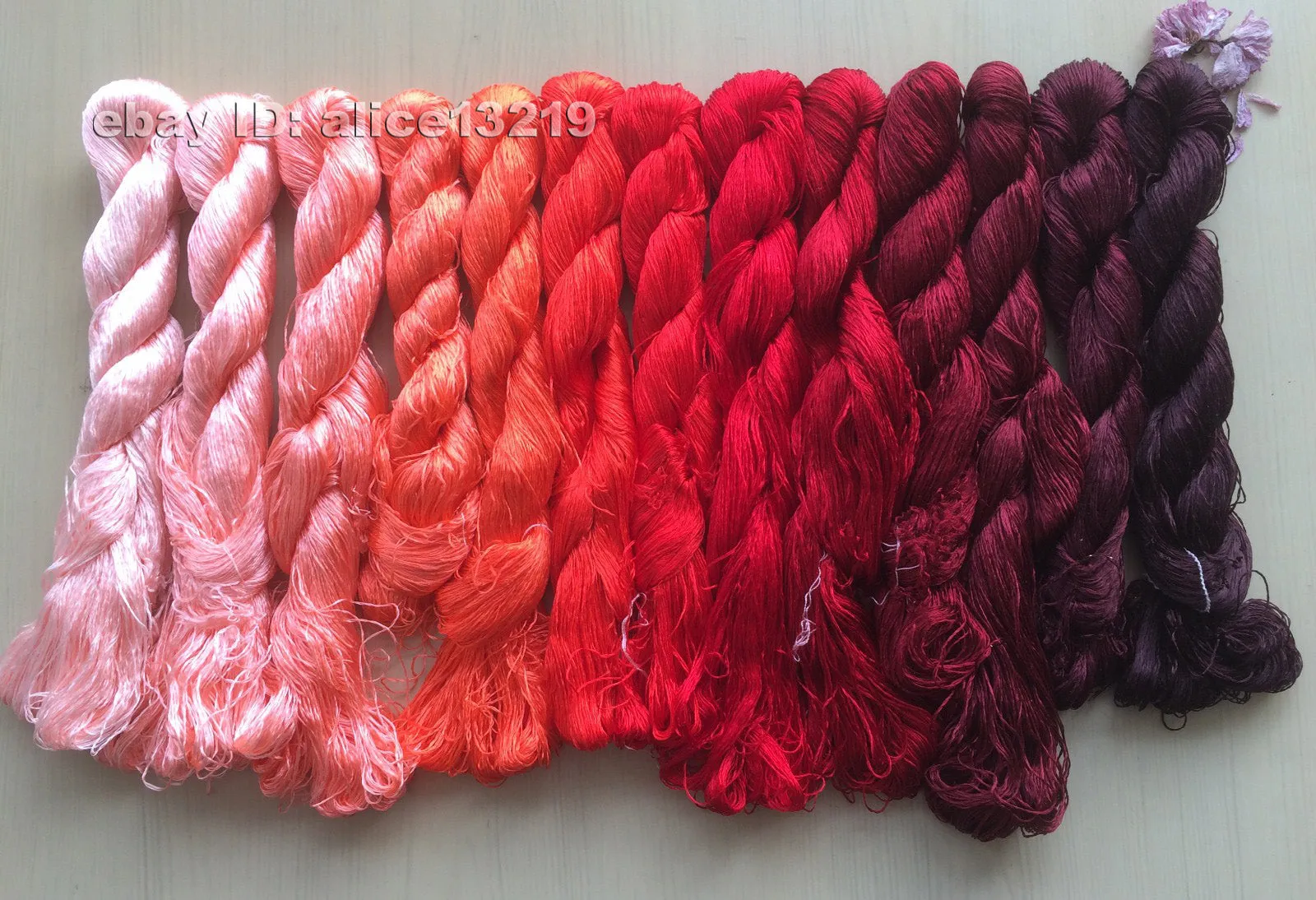 13bundle 100%real mulberry silk,hand-dyed embroidery silk floss/thread N3