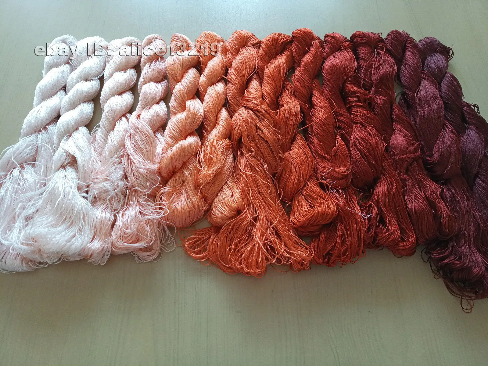 13bundles 100%real mulberry silk,hand-dyed embroidery silk floss/thread N30