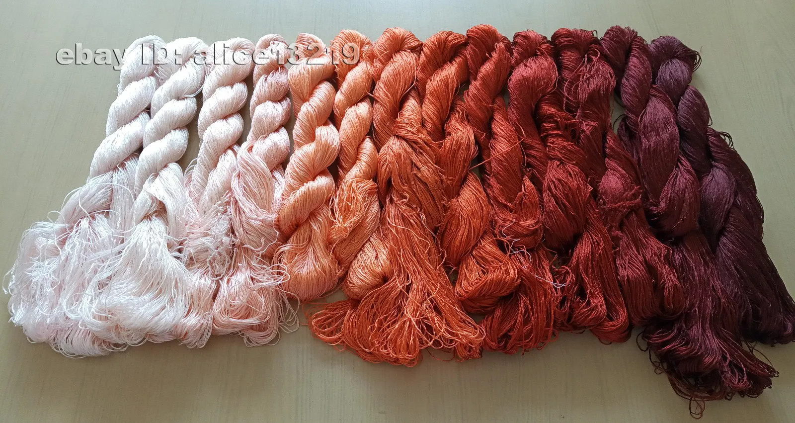 13bundles 100%real mulberry silk,hand-dyed embroidery silk floss/thread N30