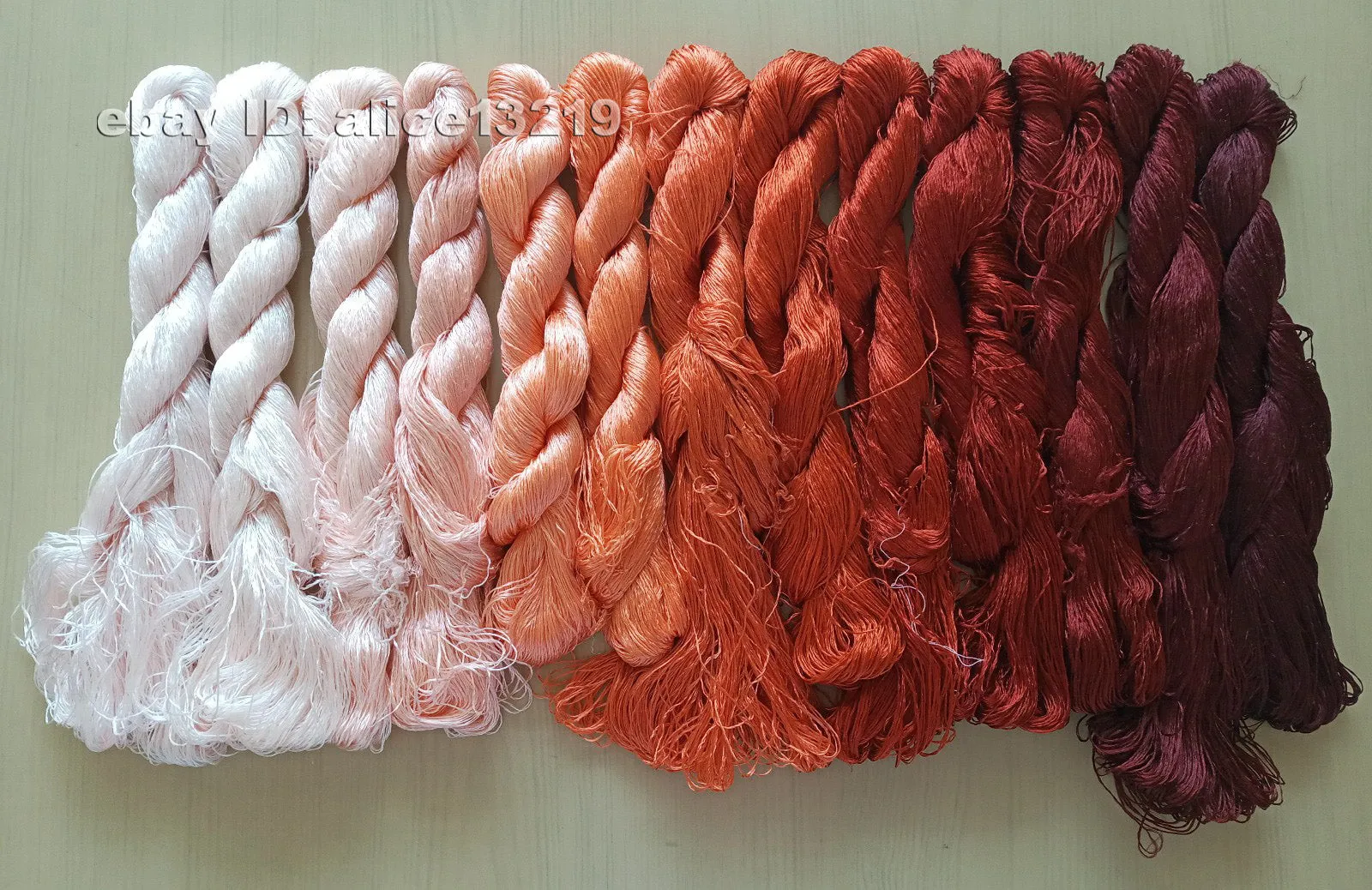 13bundles 100%real mulberry silk,hand-dyed embroidery silk floss/thread N30