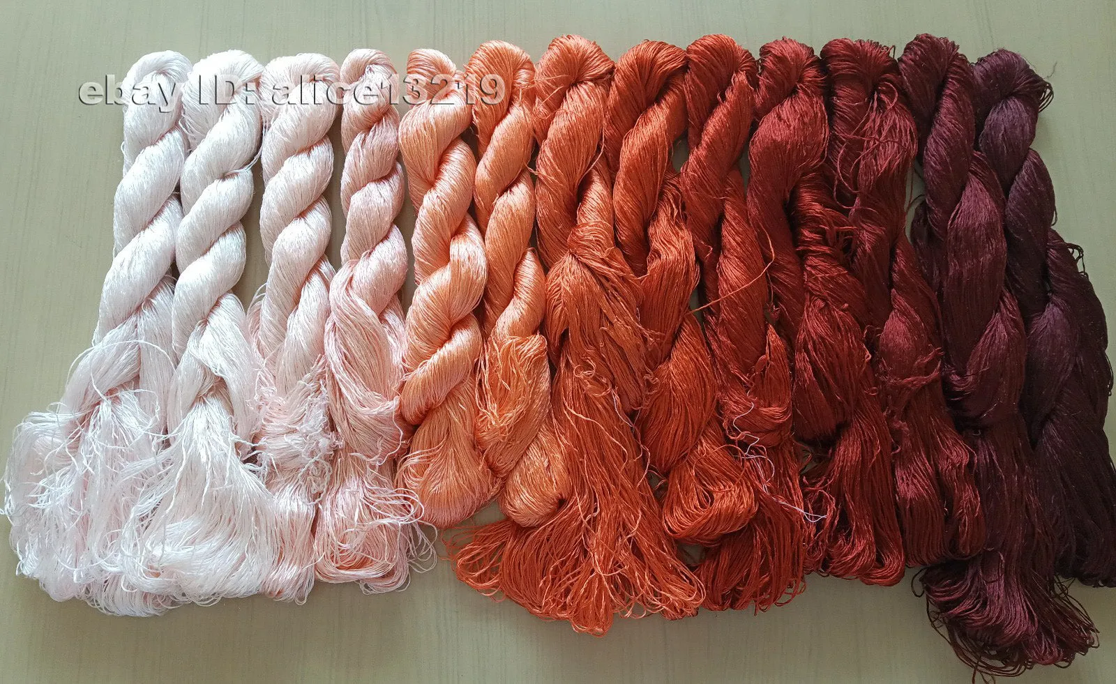 13bundles 100%real mulberry silk,hand-dyed embroidery silk floss/thread N30