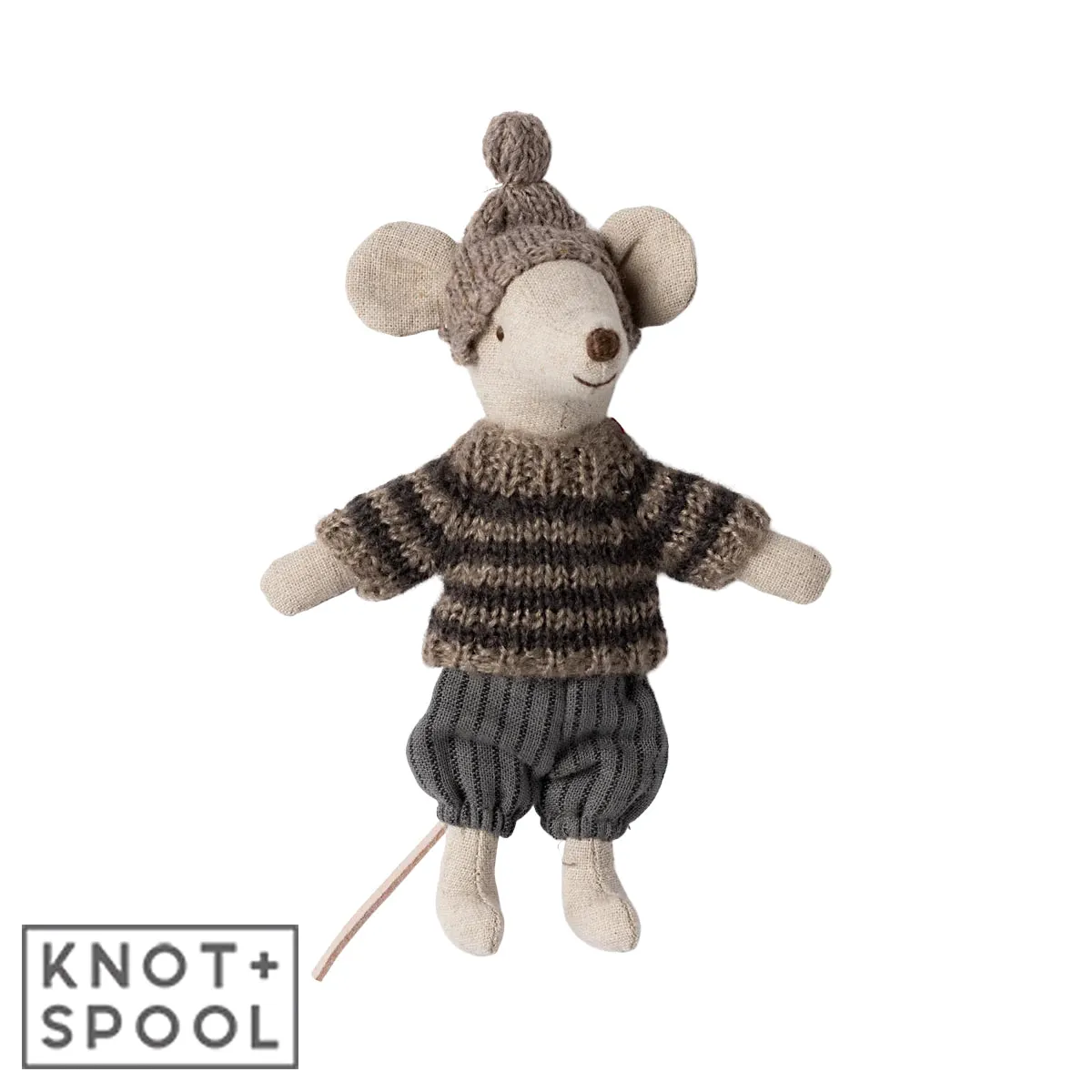 2024 Maileg Grey Winter Big Brother Mouse with Ski Set