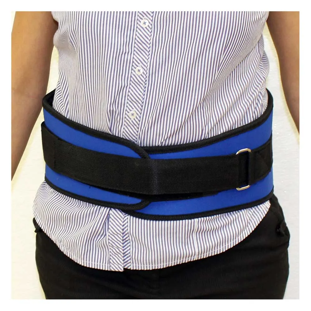 6" (15.2 cm) Back Support Belt | Size Medium (M) | Blue with Black Trim | Ideal for Heavy Lifting | Thread-Through Buckle & Fasteners