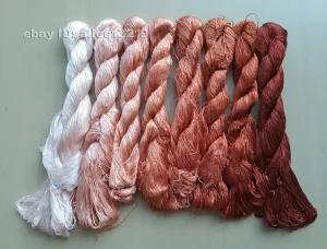 8bundles 100%real mulberry silk,hand-dyed embroidery silk floss/thread N100