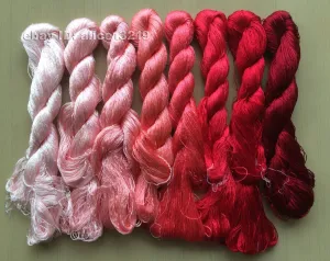 8bundles 100%real mulberry silk,hand-dyed embroidery silk floss/thread N11