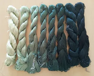 8bundles 100%real mulberry silk,hand-dyed embroidery silk floss/thread N43