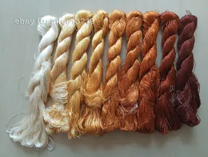 9bundles 100%real mulberry silk,hand-dyed embroidery silk floss/thread N27