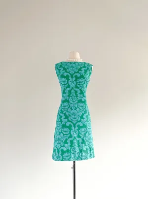 Amazing 1960's Green and Turquoise Paisley Cotton Sundress / Sz M