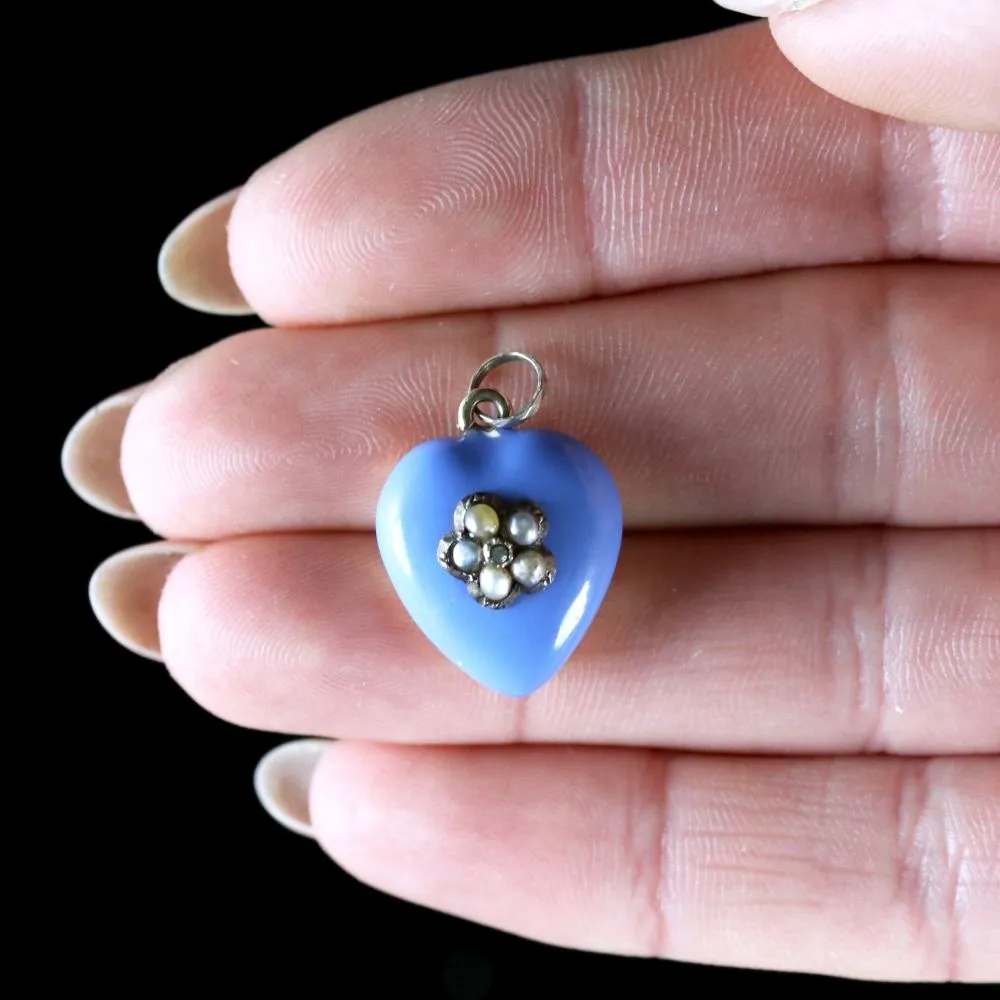 Antique Georgian Heart Locket 18Ct Gold Enamel Diamond Circa 1830