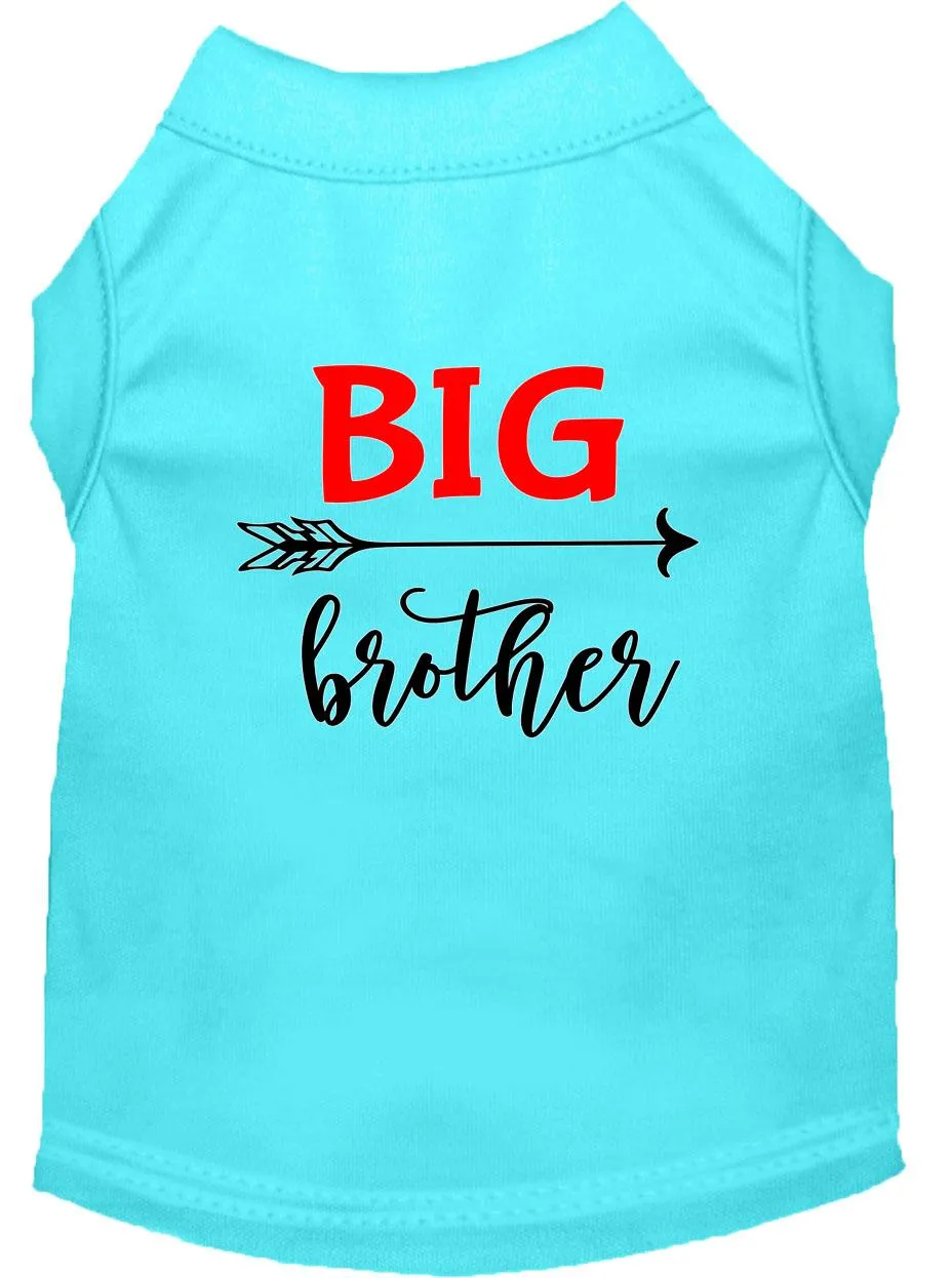 Big Brother Screen Print Dog Shirt Aqua Xl