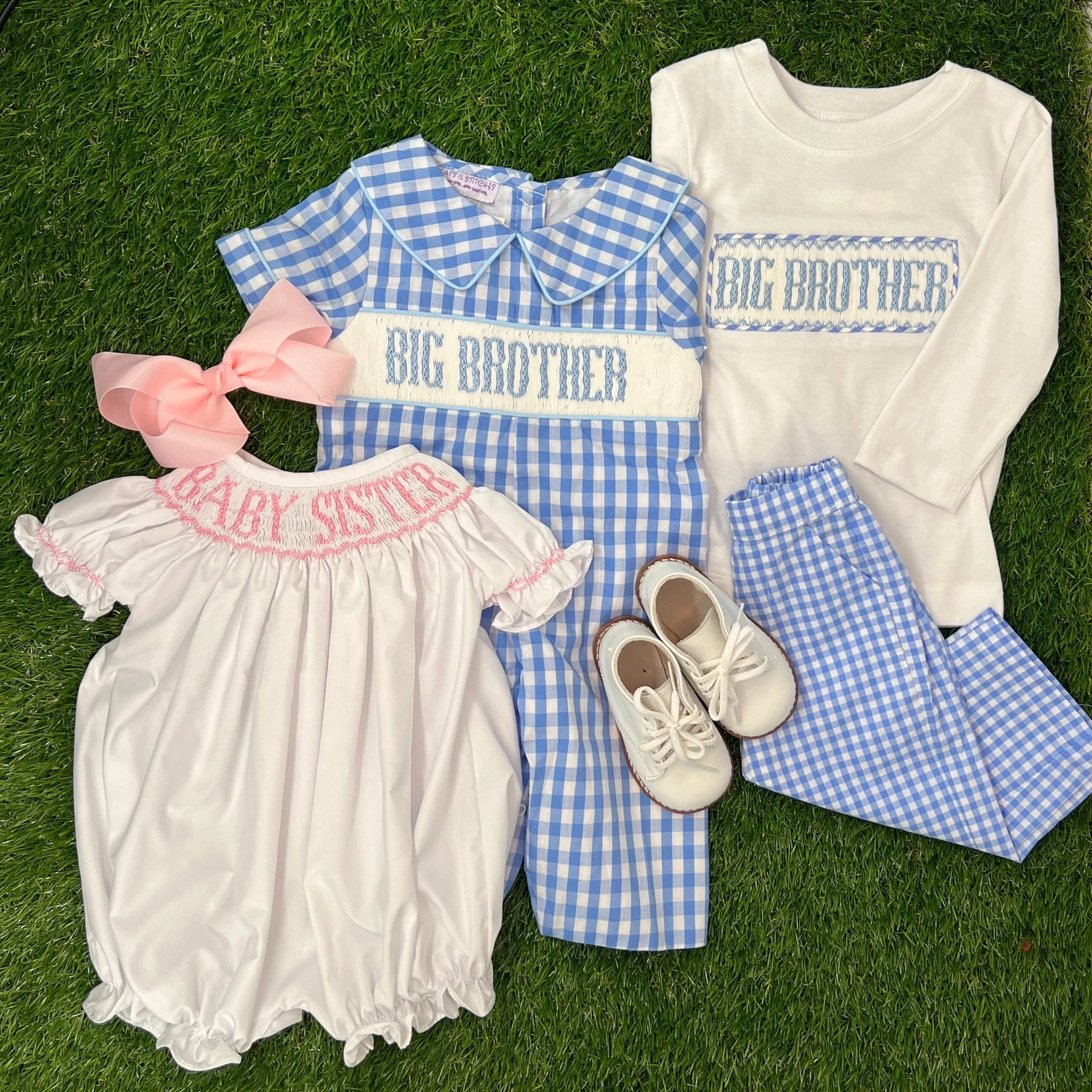 Big Brother Smocked Gingham Longall