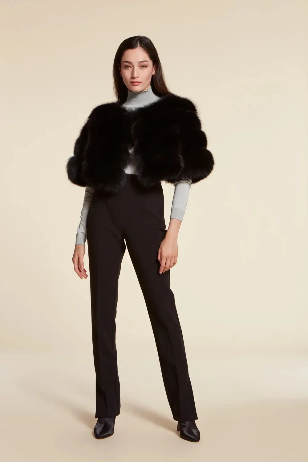 Black fox fur jacket