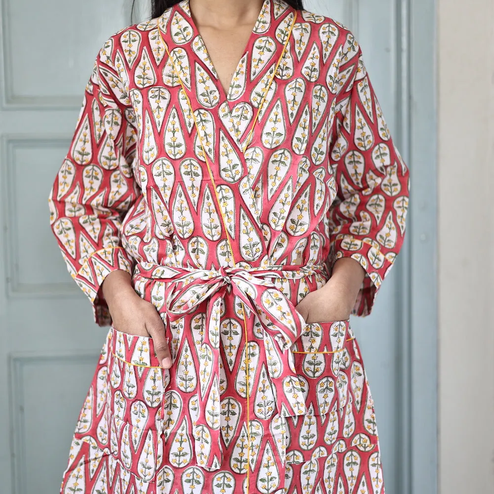 Block Printed Robe: Mughal