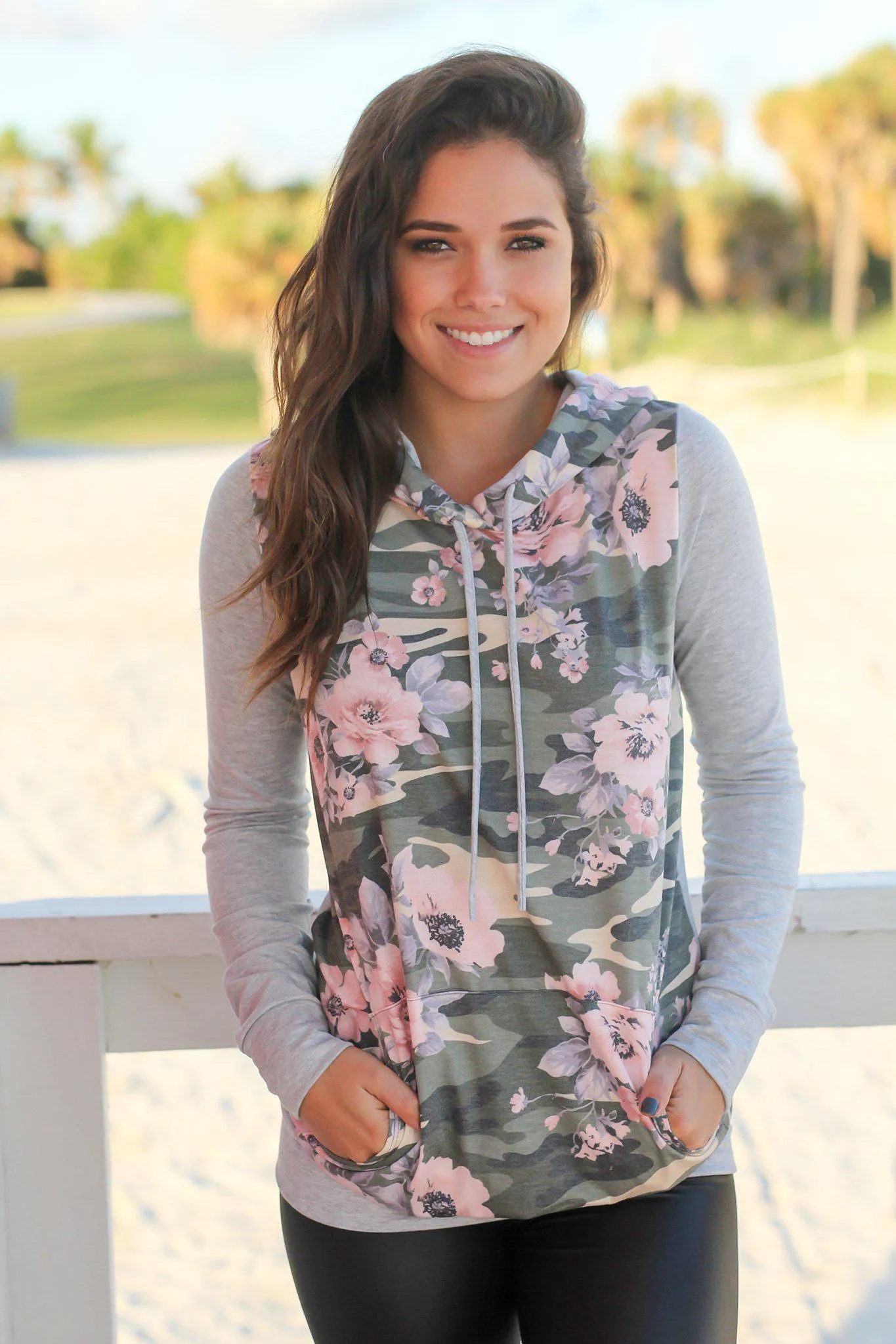 Camo and Floral Hoodie