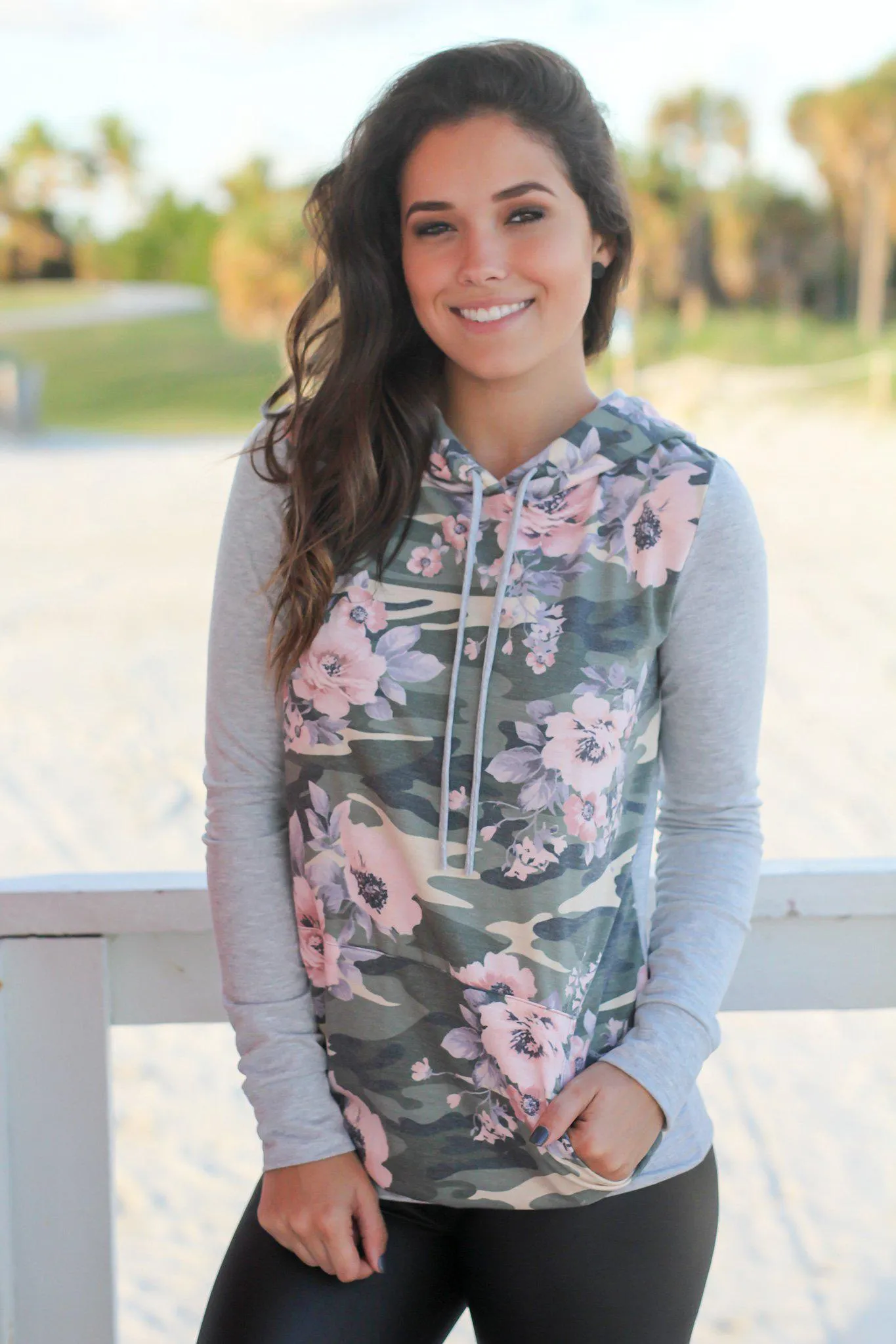 Camo and Floral Hoodie