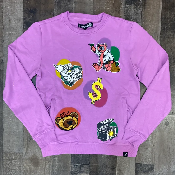 Civilized- multi color graffiti sweatshirt