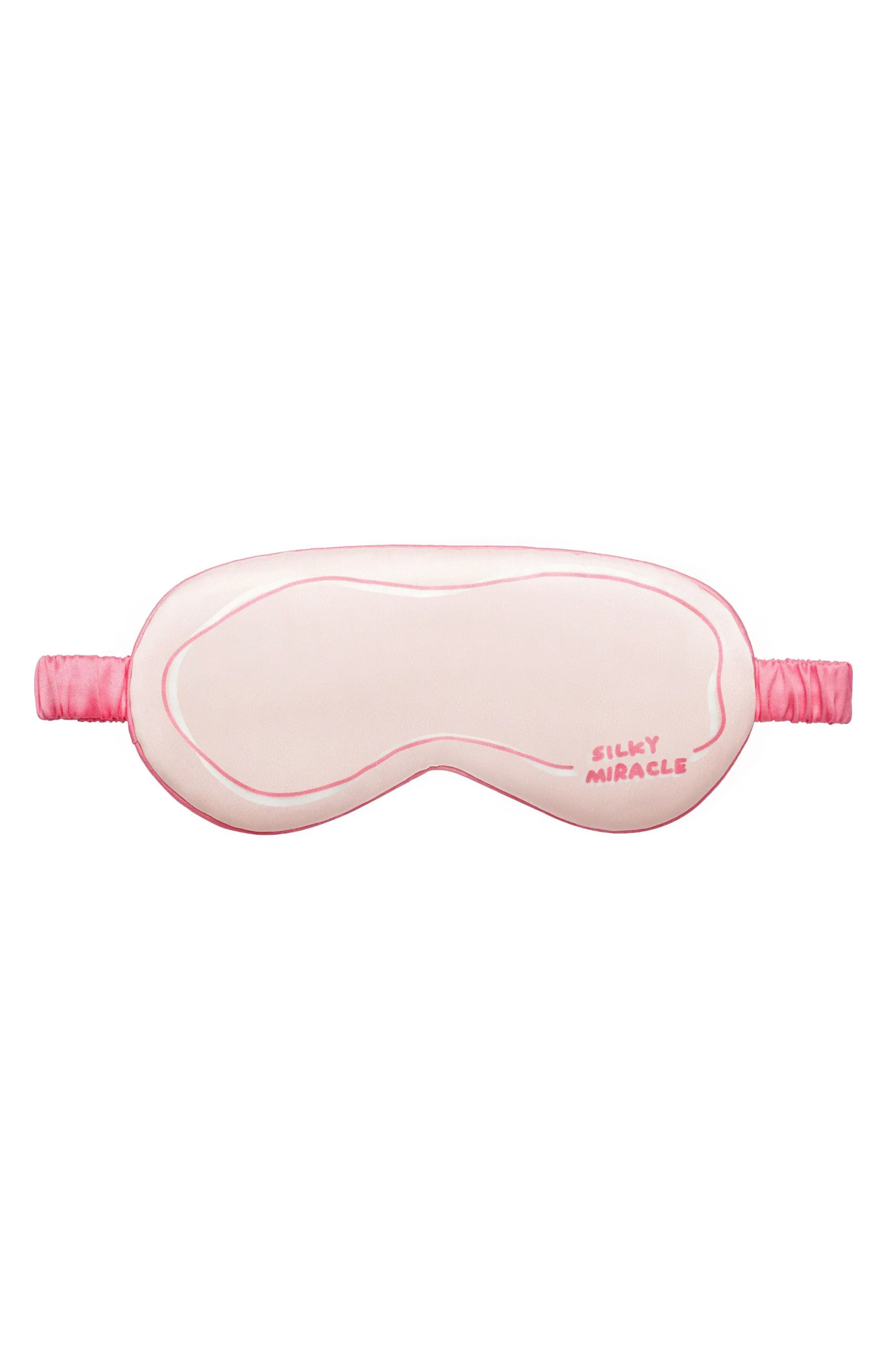 Curve Doodle Raspberry Pink Silk Eye Mask