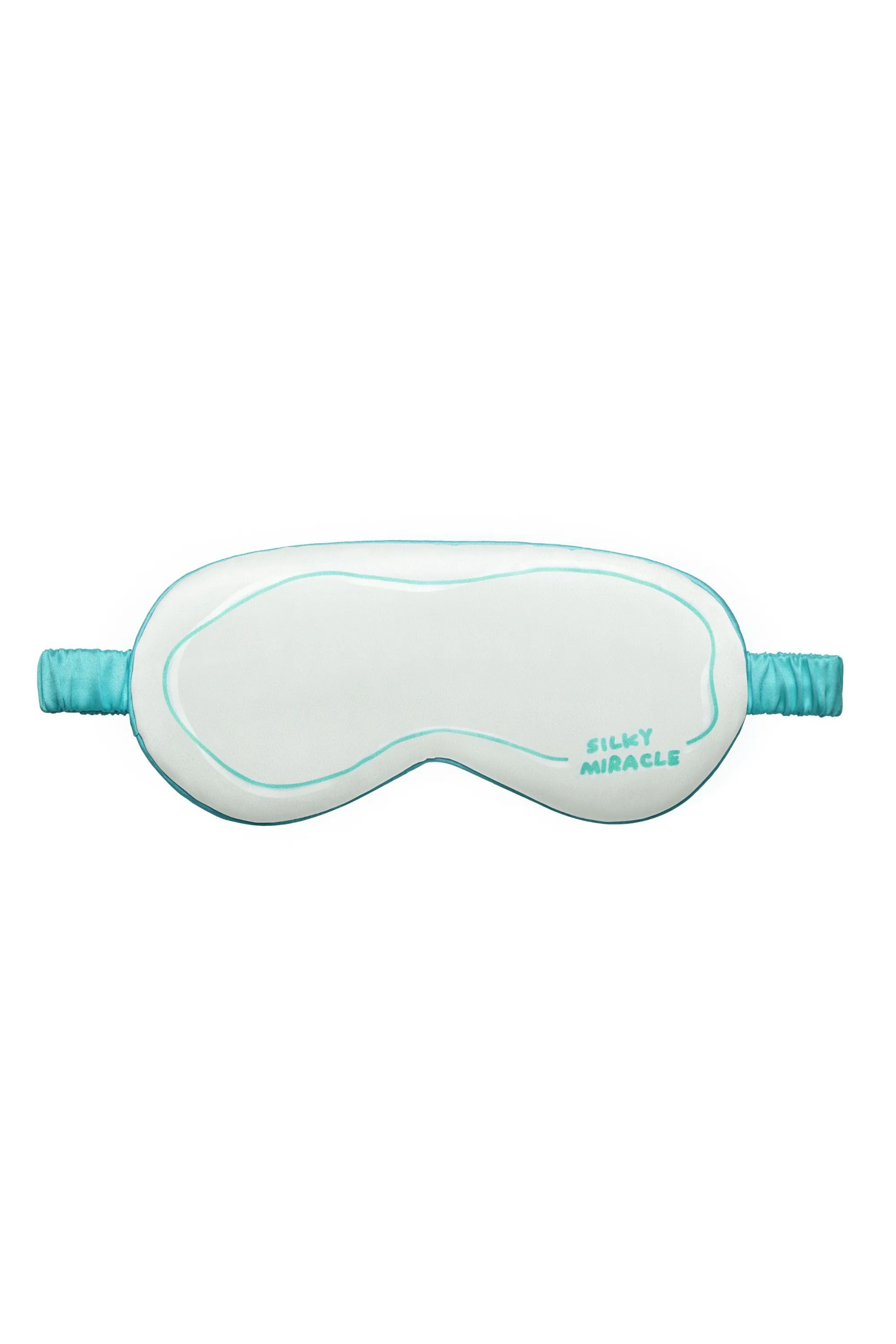 Curve Doodle Sky Blue Silk Eye Mask