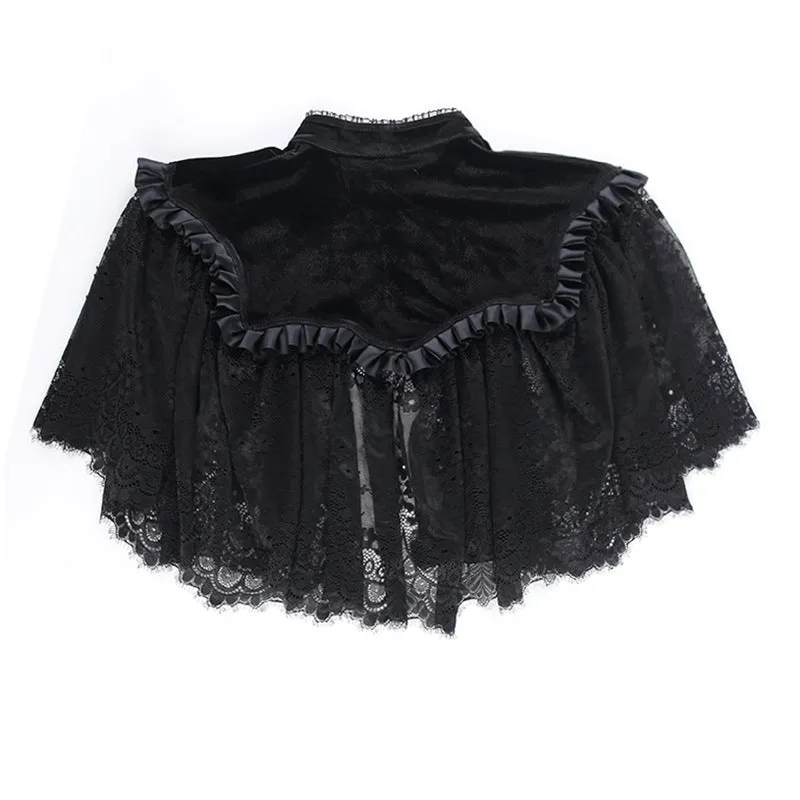 Dark Elegant Slim-Fit Gothic Cloud Shoulder Cape