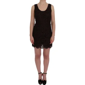 Dolce & Gabbana Bordeaux Floral Lace Ricamo Sheath Dress