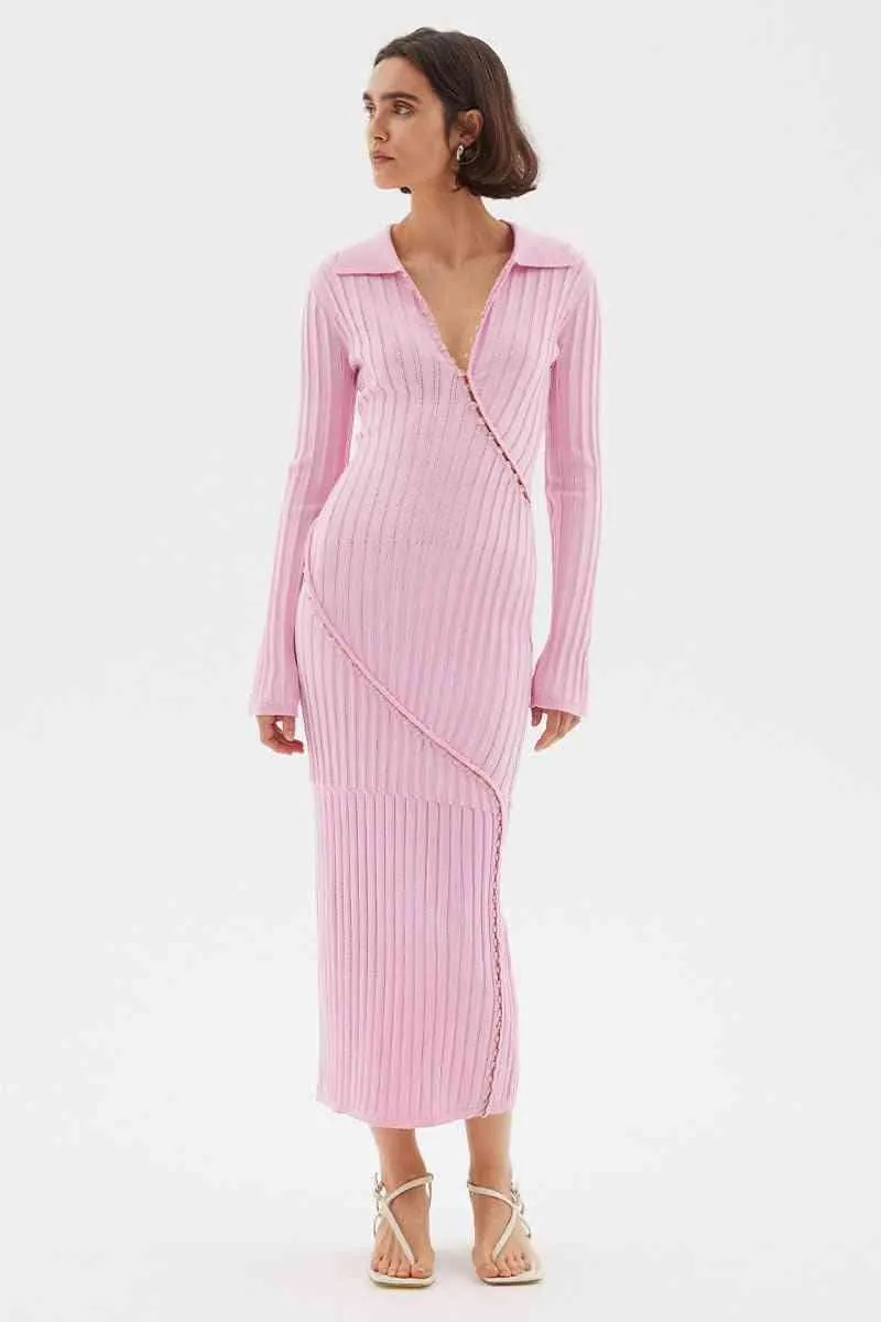 Facet Knit Maxi Dress