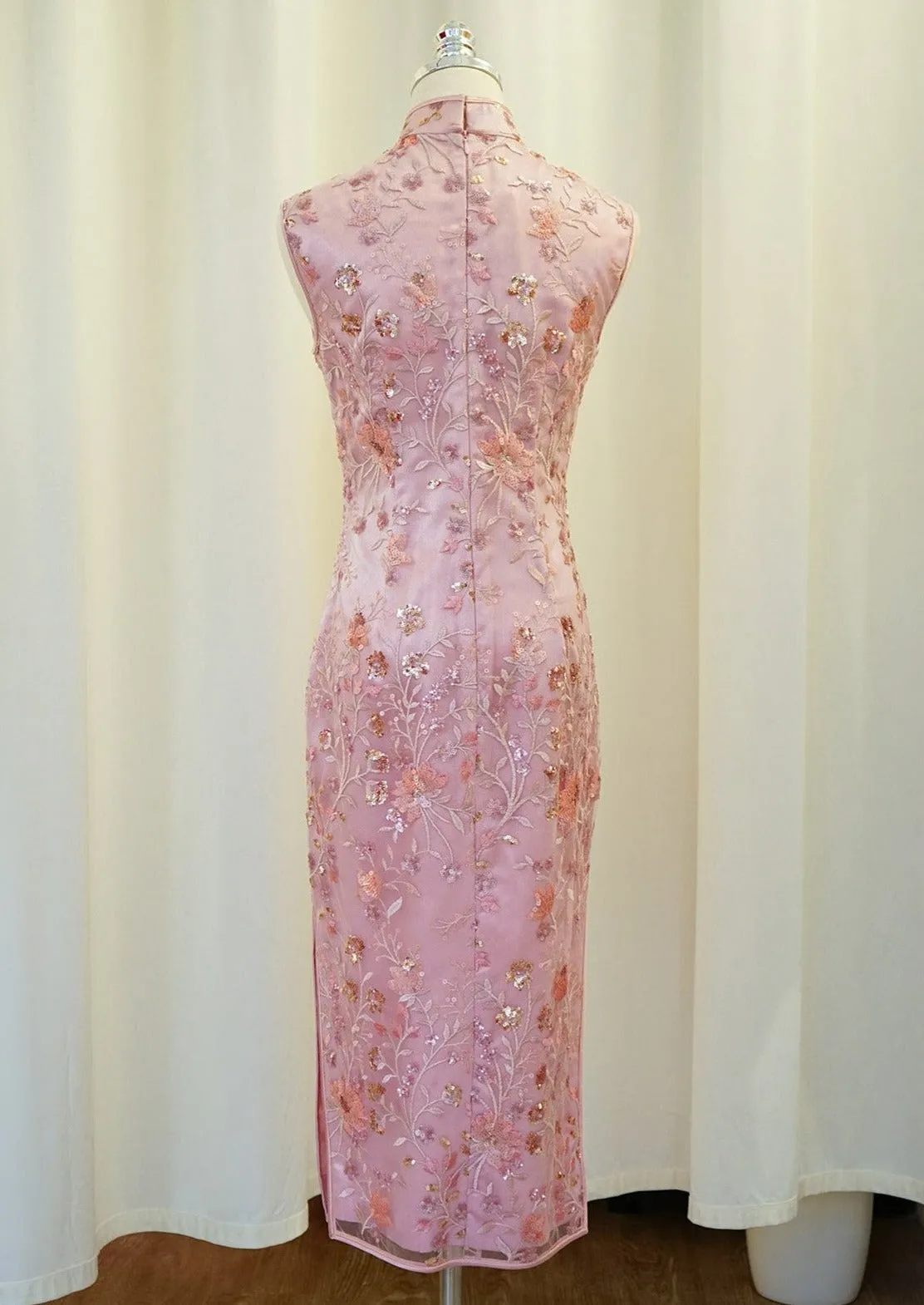 Fairy Bells Sleeveless Qipao (Dusty Pink)