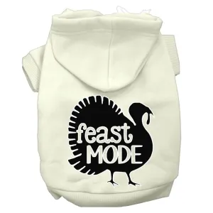 Feast Mode Screen Print Dog Hoodie Cream Xxxl