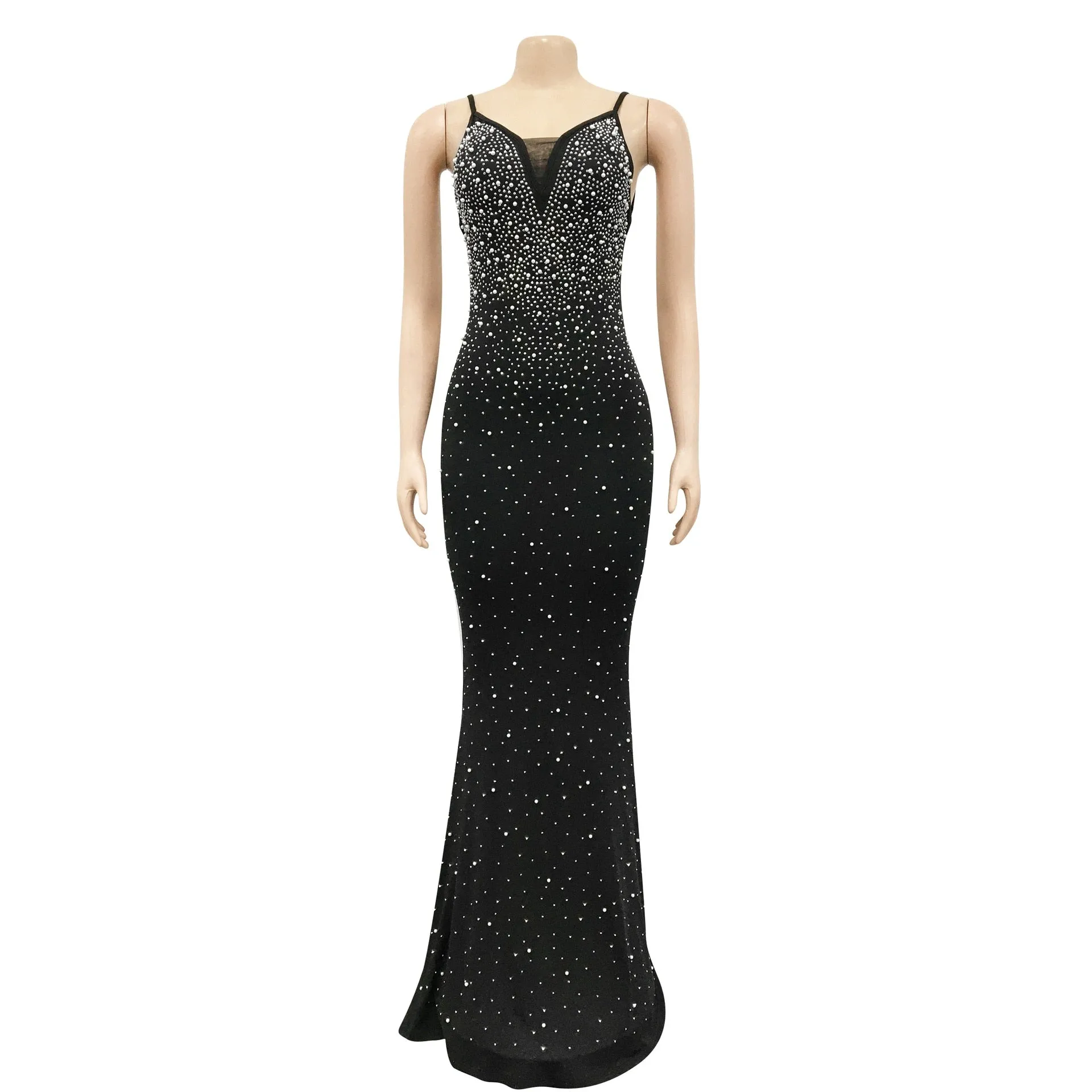 Funki Buys | Dresses | Women's Beaded Pearl Bodycon Dress