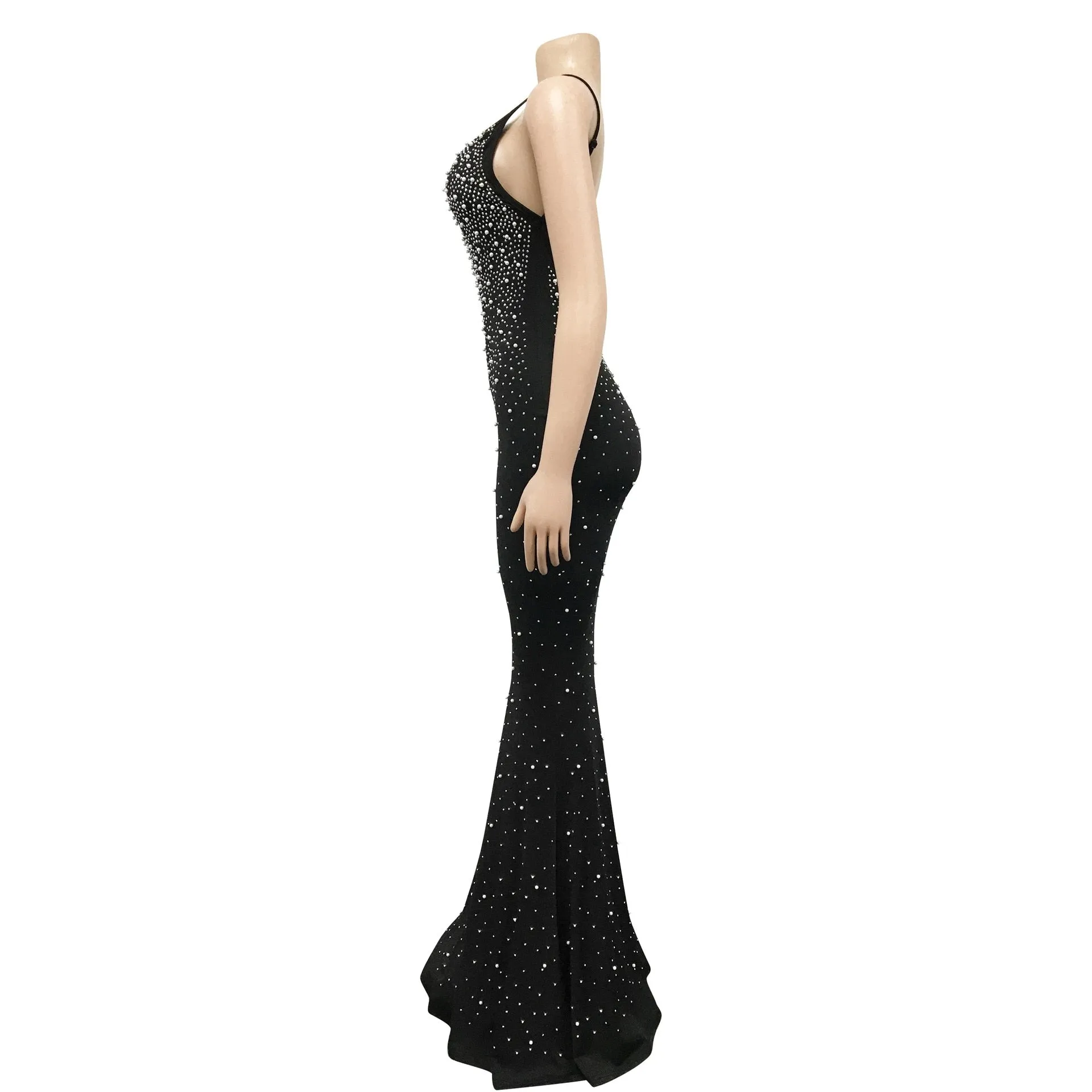 Funki Buys | Dresses | Women's Beaded Pearl Bodycon Dress