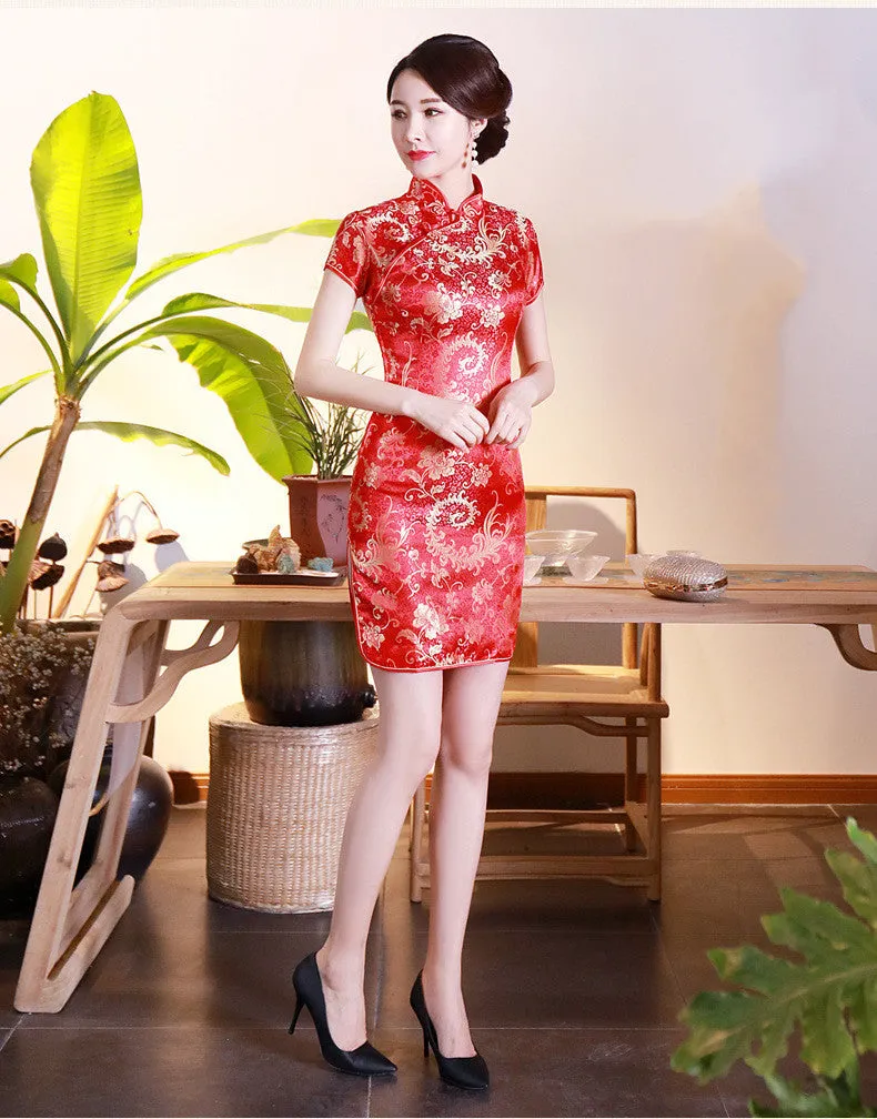 Girly Fashion Slimming Improved Chinese Style Daily Cheongsam Dress