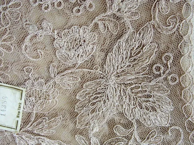 GORGEOUS 20-30s French Lace Bolero Collar Capelet Tambour Embroidered Lace Flowers Gatsby Flapper Downton Abbey Bridal Lace Vintage Clothing