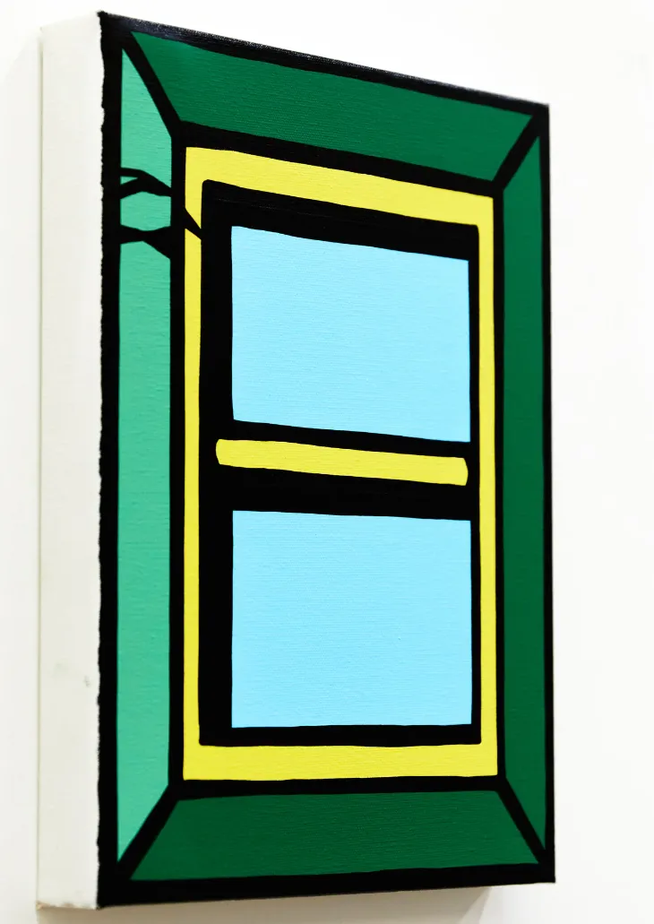 Green Window Canvas HPM Silkscreen Print by Joshua Vides