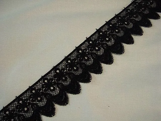 Guipure Lace Trim 60mm Black