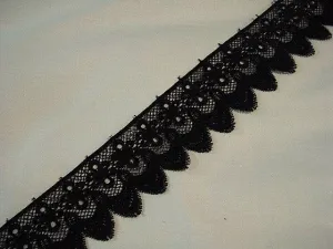 Guipure Lace Trim 60mm Black