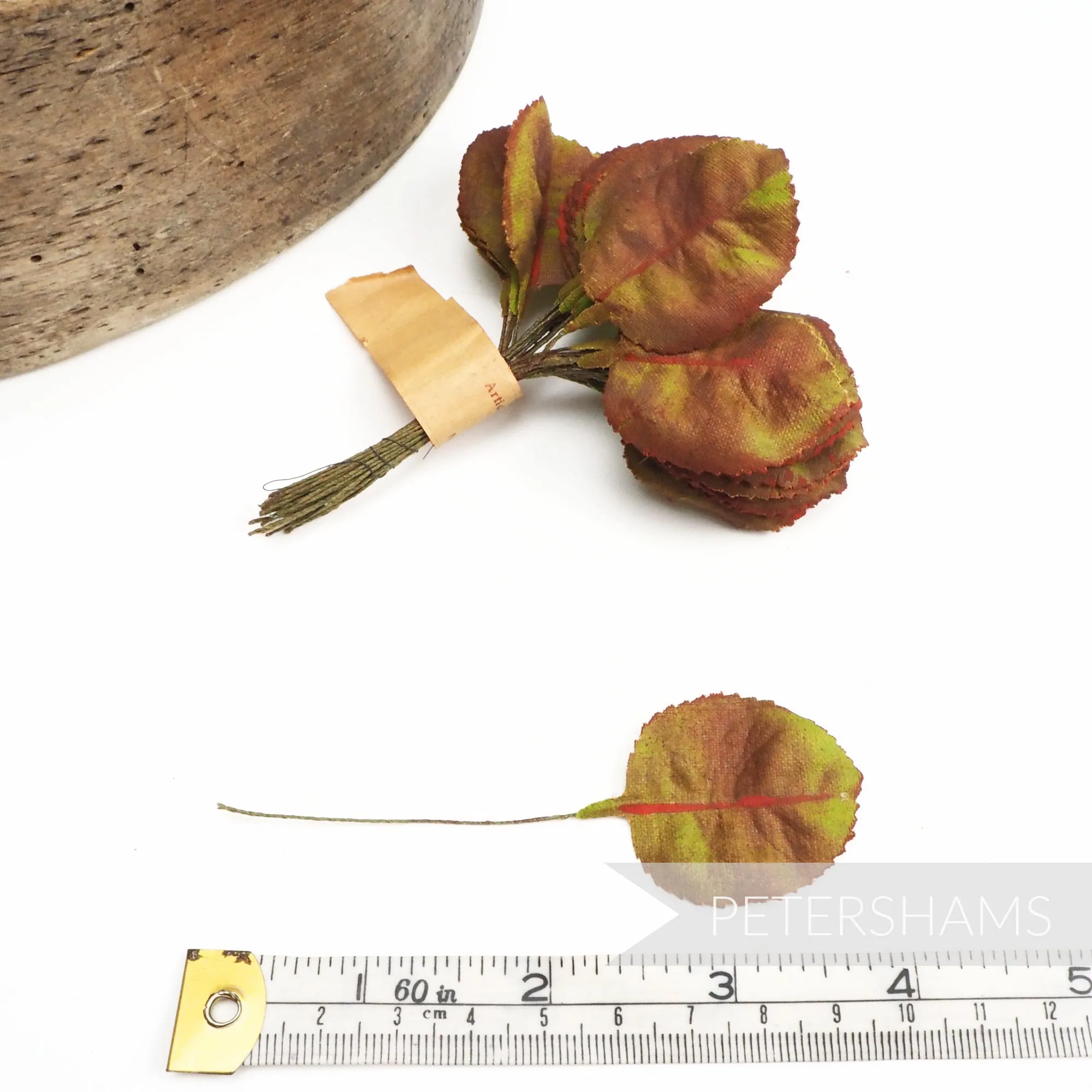 'Ira' Vintage 1940/50's German Hand Painted Wired Autumn Leaves - 36 Stems