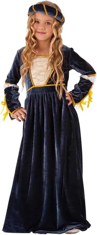 Juliet Girl Fancy Dress Costume and Headdress - Size L