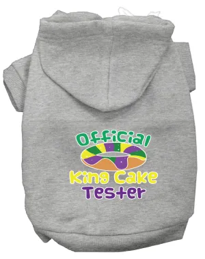 King Cake Taster Screen Print Mardi Gras Dog Hoodie Grey Xs