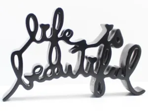 Life is Beautiful Black 2015 Sculpture by Mr Brainwash- Thierry Guetta