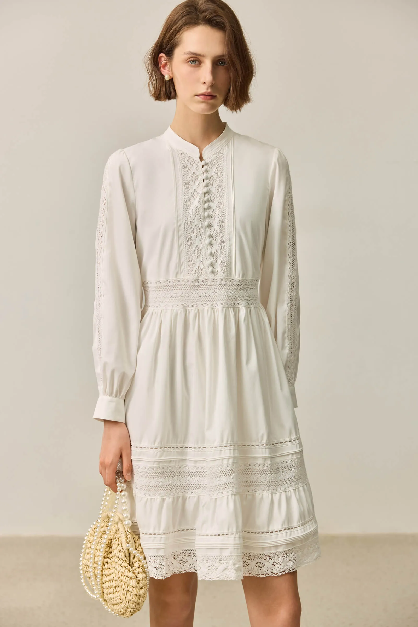 LILY French Lace Little White Dress