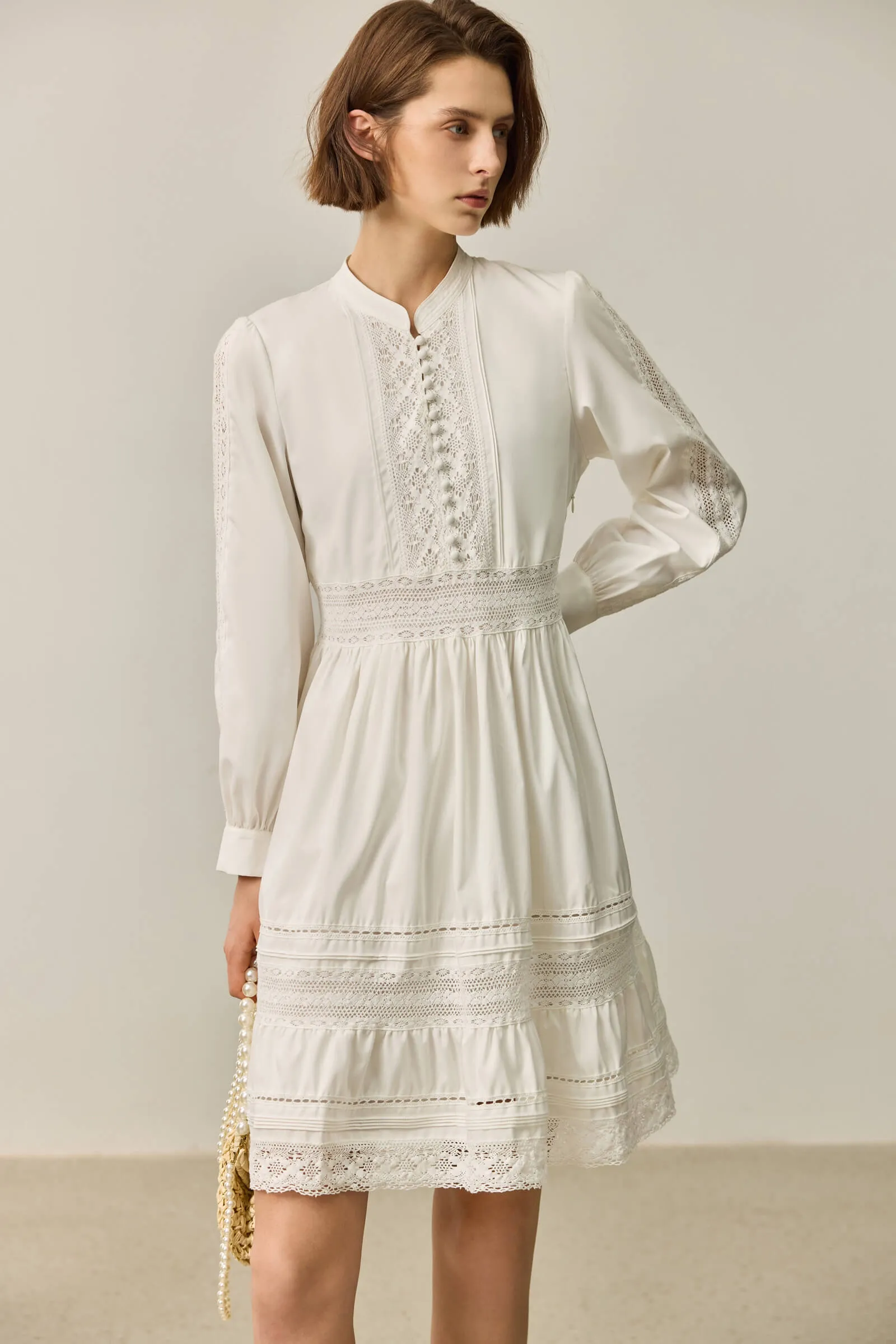 LILY French Lace Little White Dress