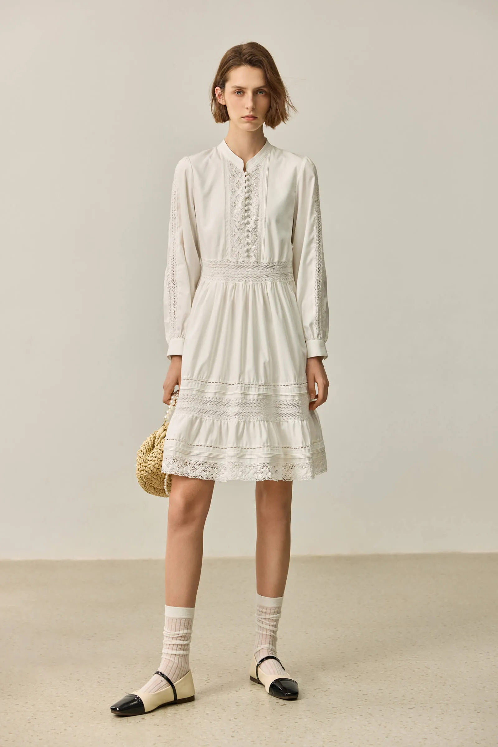 LILY French Lace Little White Dress