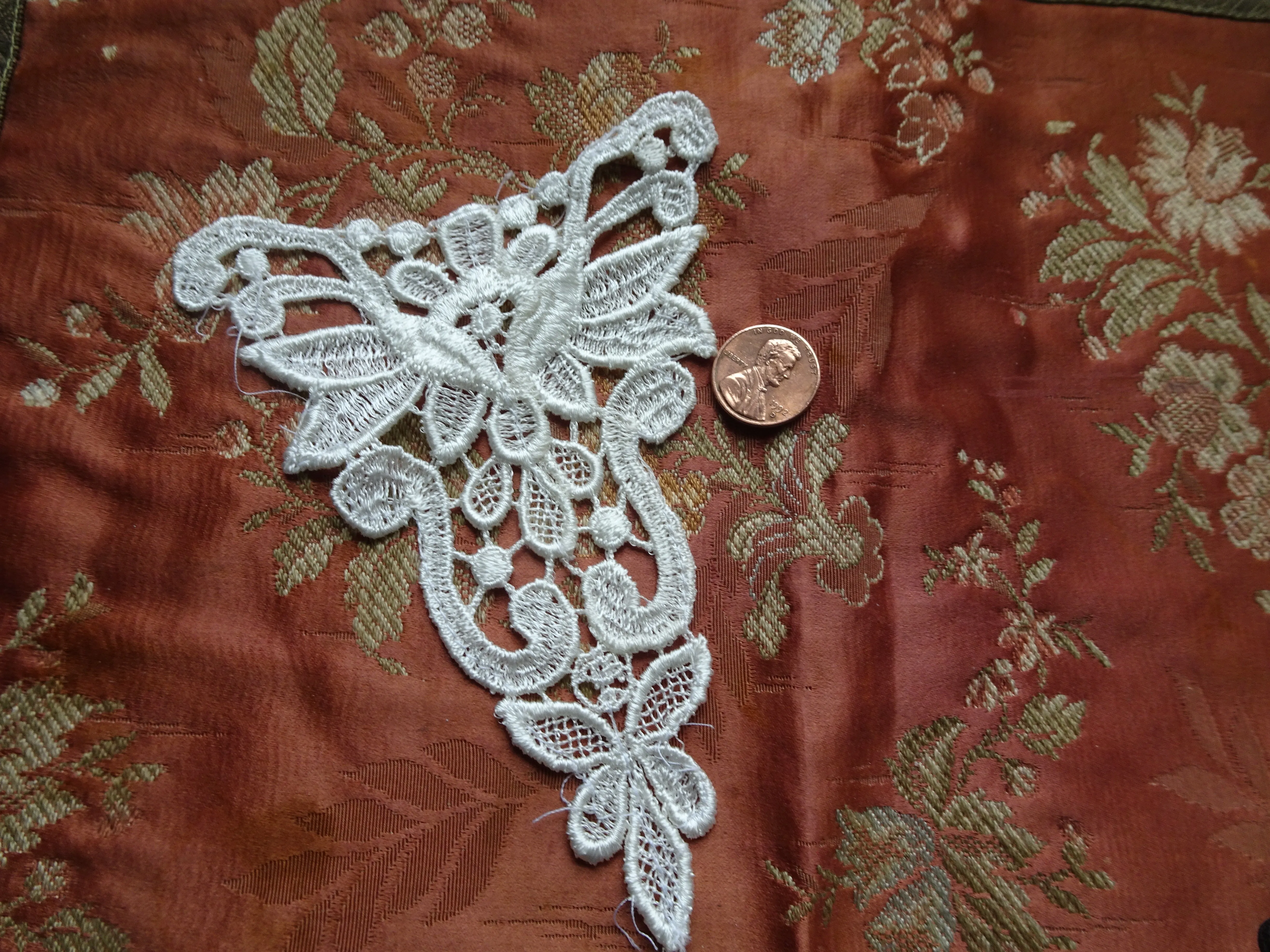 Lovely Antique Applique, French Lace Applique,Victorian,Edwardian,Antique Lace,For Dolls,Wedding Gowns,Collectible Lace