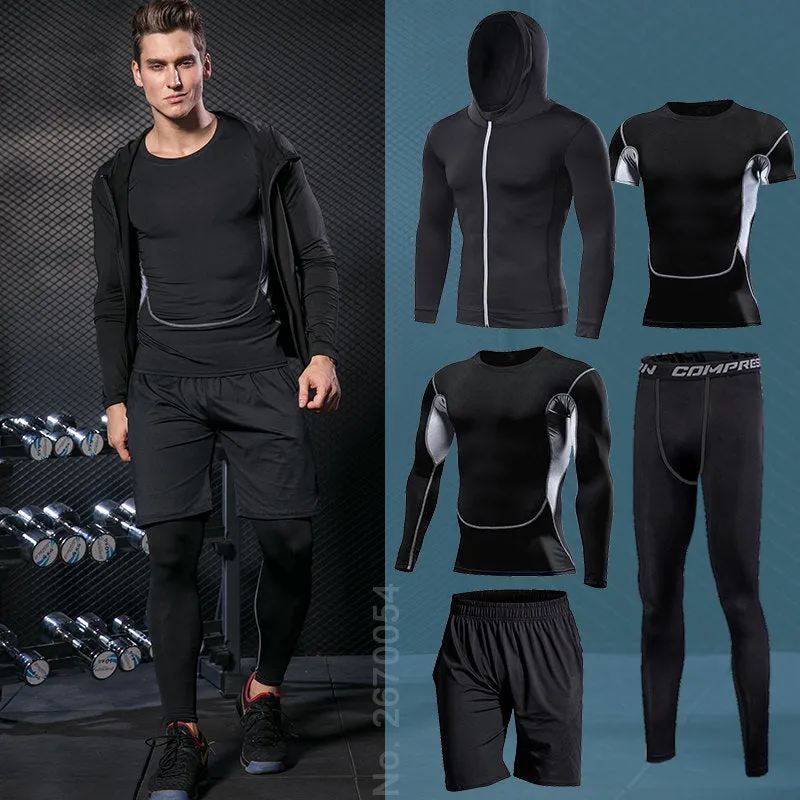 Men's Sportswear Running Set Fitness Sport Suit Outdoor Jogging Tracksuit Compression Sports Clothing Tight Workout Sport Wear