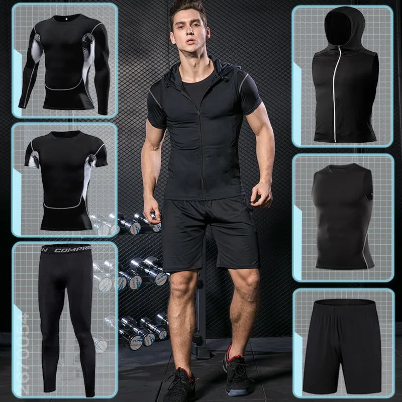 Men's Sportswear Running Set Fitness Sport Suit Outdoor Jogging Tracksuit Compression Sports Clothing Tight Workout Sport Wear