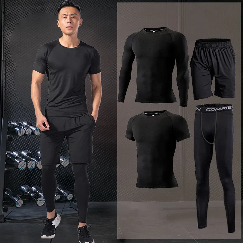 Men's Sportswear Suit Gym Tights Training Clothing For Male Workout Jogging Compression Sport Set PRO Fitness Running Tracksuits