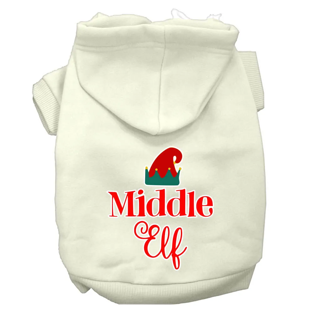 Middle Elf Screen Print Dog Hoodie Cream M