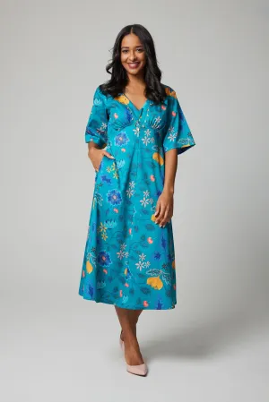 Midi Dress - Rosehip Turquoise