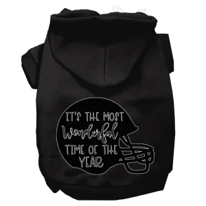 Most Wonderful Time Of The Year (football) Screen Print Dog Hoodie Black S