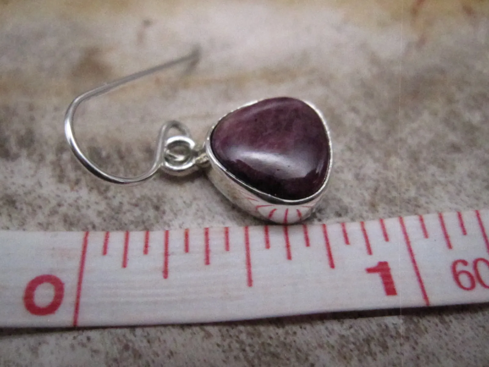 Native American Made Purple Spiny Oyster and Sterling Silver Dainty Earrings