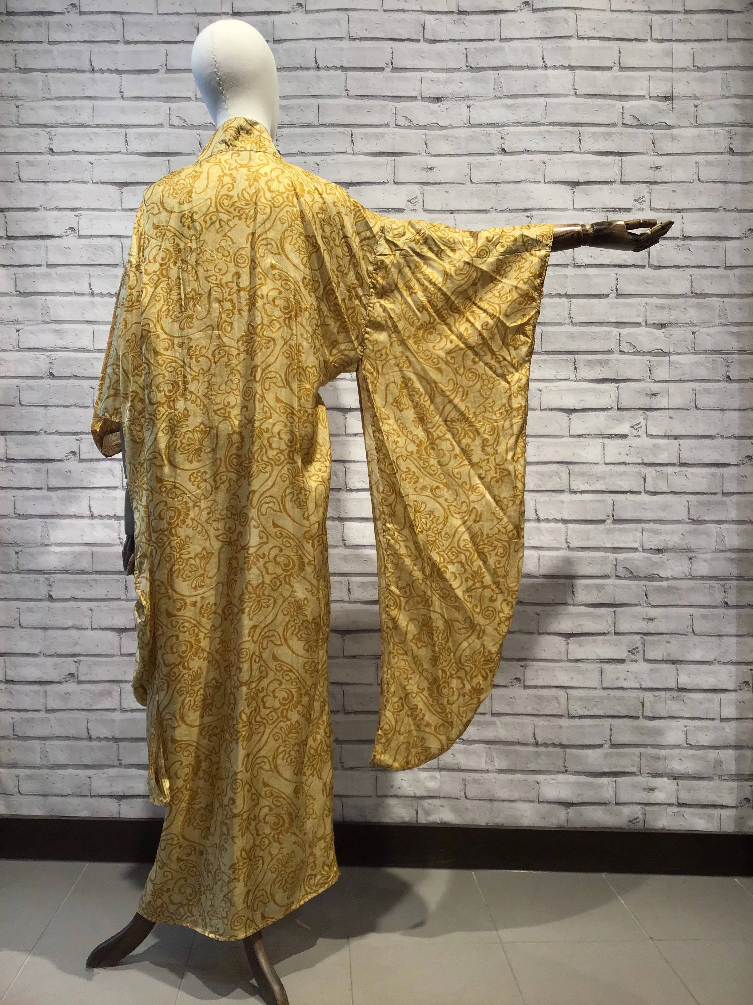 Ornamental Floral Silk Kimono